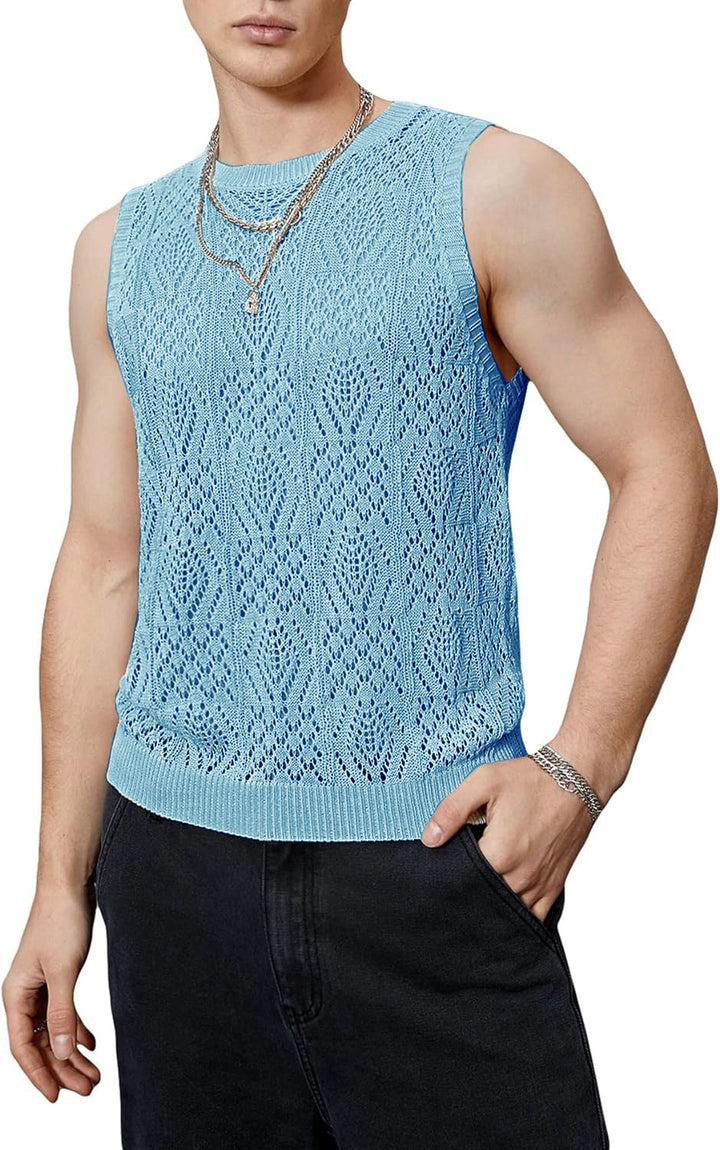 Herren Strickoberteil mit raffiniertem Lochmuster Aliams