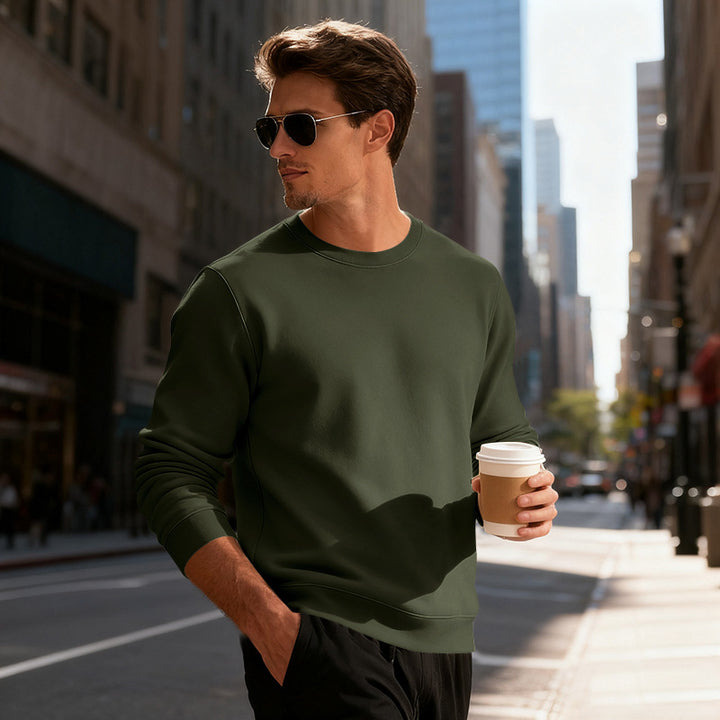 Herren Sportlicher Rundhalspullover Aliams