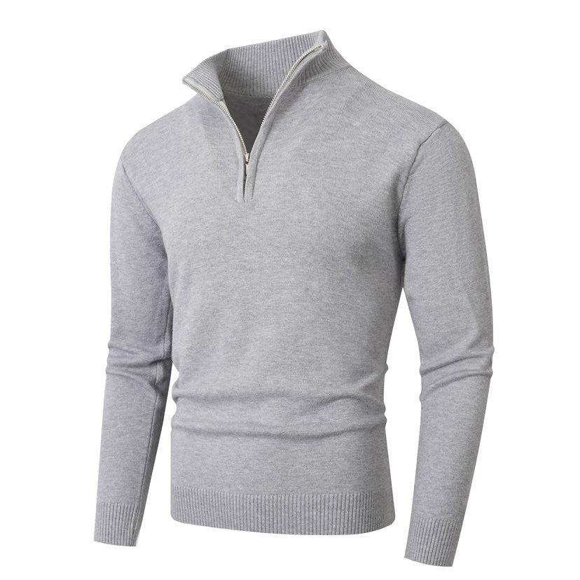 Herren Strickpullover mit hohem Kragen und trendigem Reißverschluss Aliams