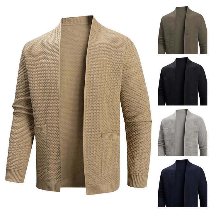 Herren Strickjacke mit offenem Kragen Aliams