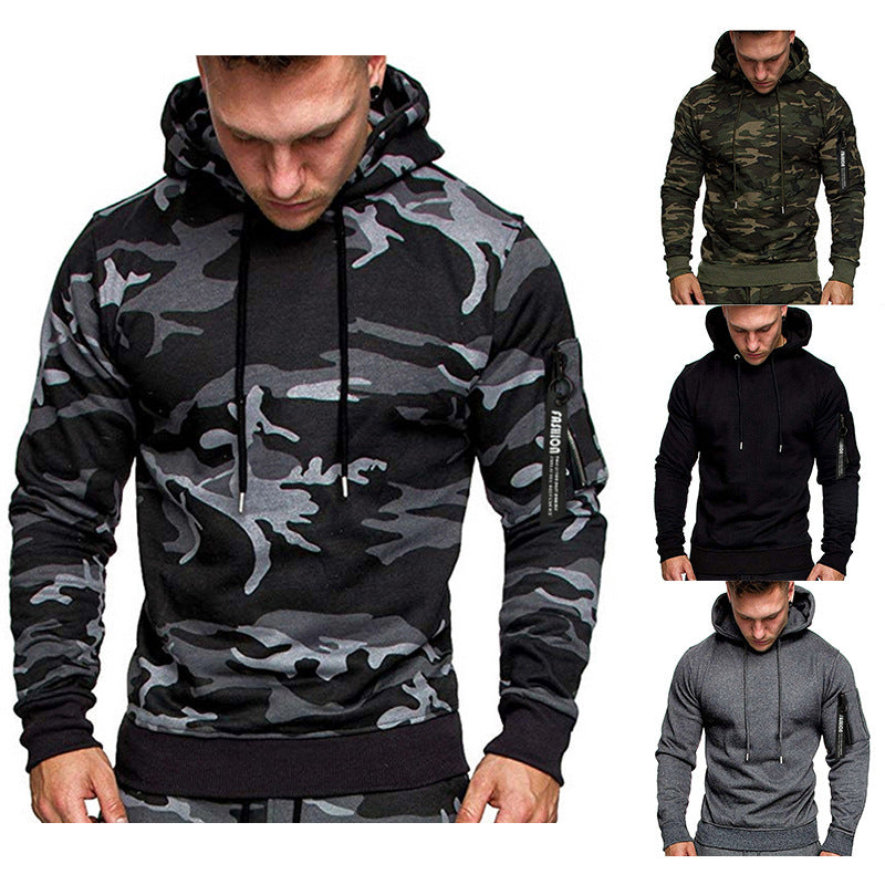 Herren sportlicher Hoodie mit seitlichem Reißverschluss Aliams