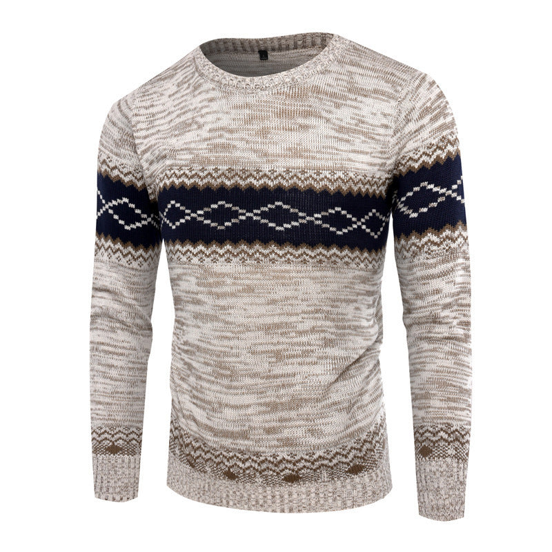 Herren Strickpullover mit modernem geometrischen Muster Aliams