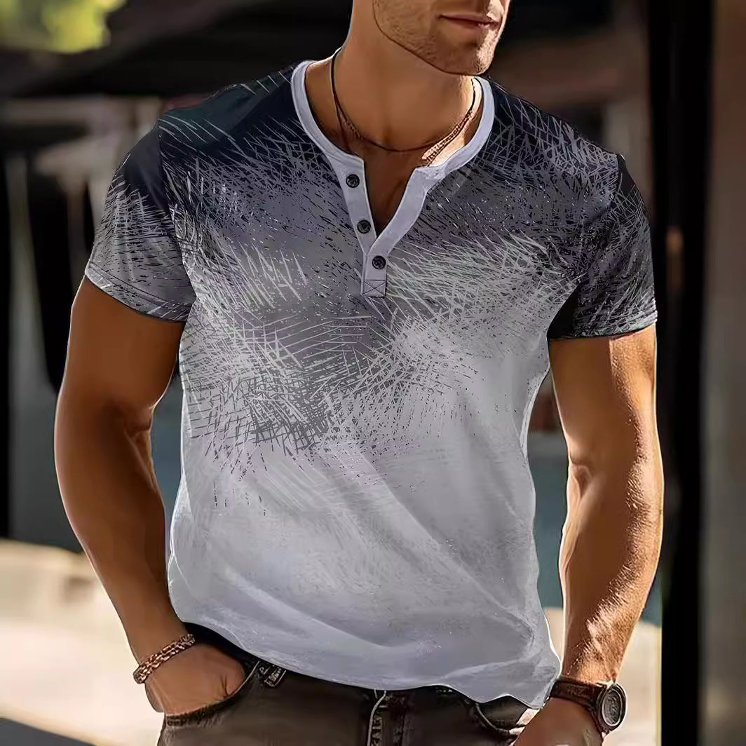 Herren strukturiertes Henley T-Shirt Aliams