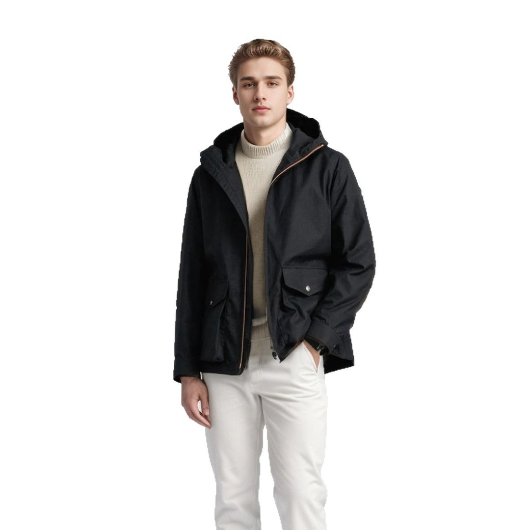 Herren Übergangsjacke mit praktischen Taschen und verstellbarem Kapuzenkragen Aliams