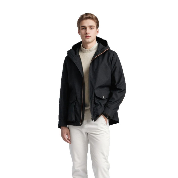 Herren Übergangsjacke mit praktischen Taschen und verstellbarem Kapuzenkragen Aliams
