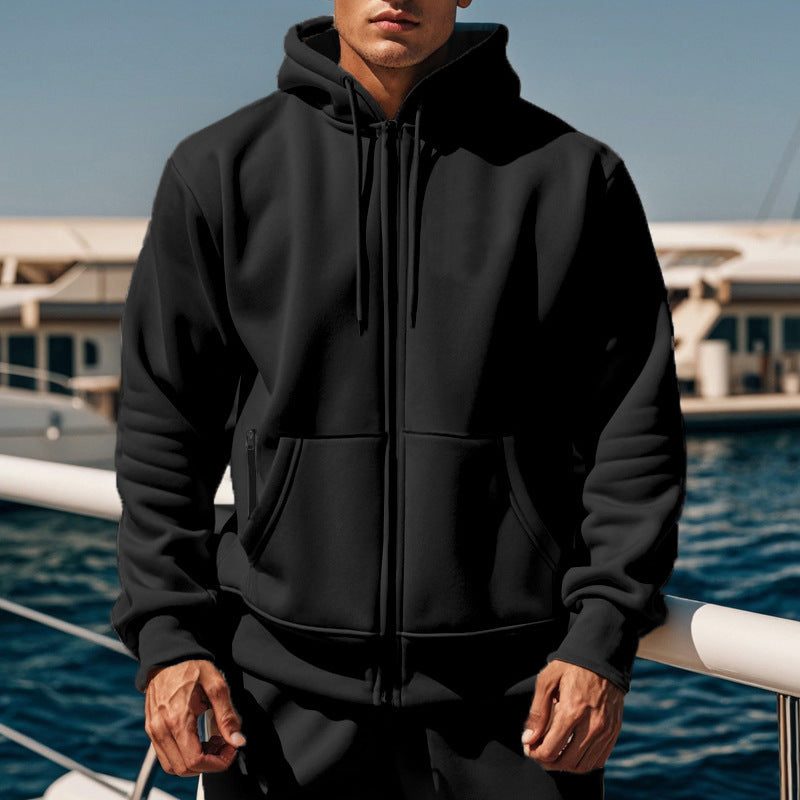 Herren Sportlicher Kapuzenpullover mit innovativem Reißverschluss und praktischen Seitentaschen Aliams