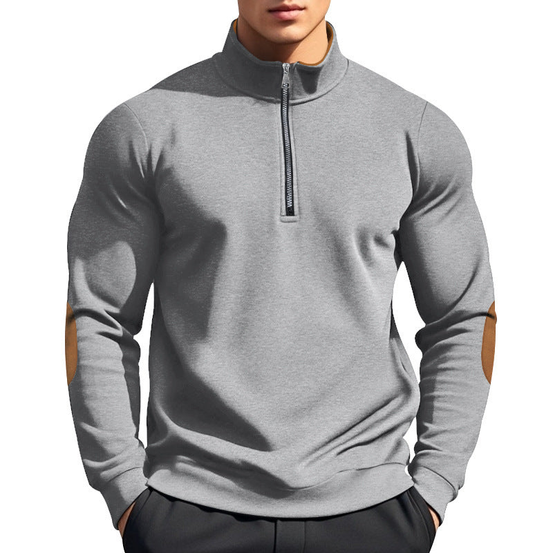 Herren sportlicher Pullover mit Stehkragen und Reißverschluss Aliams