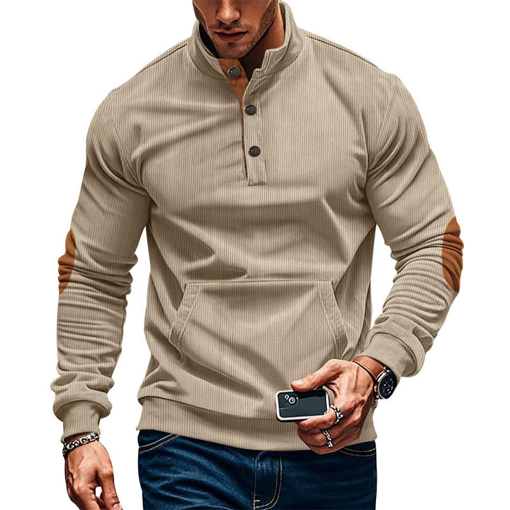 Herren Sportlicher Pullover mit praktischem Knopfverschluss und komfortablem Schnitt Aliams