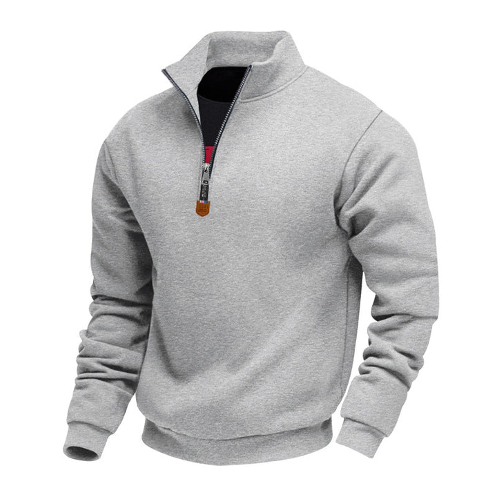 Herren Sportpullover mit modernem Stehkragen und Reißverschluss Aliams