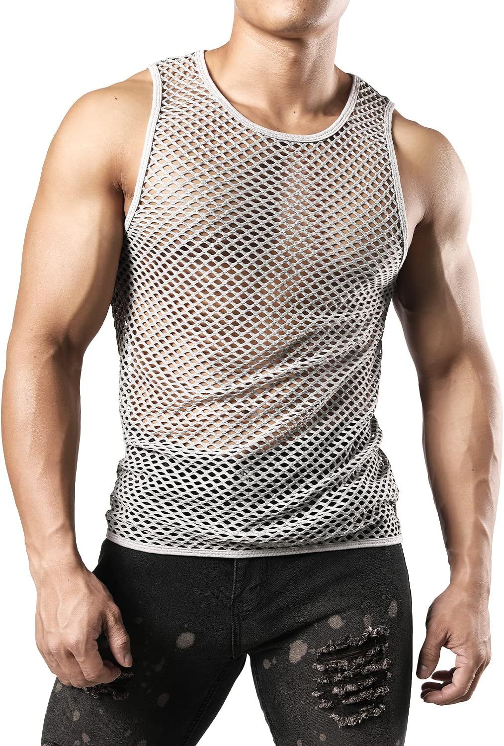 Herren trendiges Netzoberteil Aliams