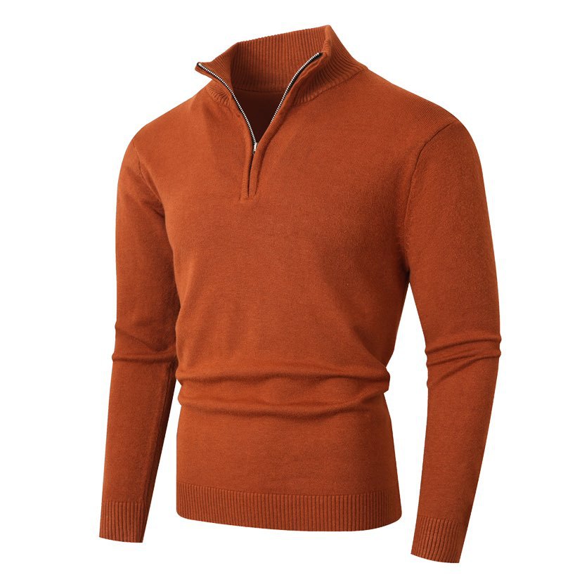 Herren Strickpullover mit hohem Kragen und trendigem Reißverschluss Aliams