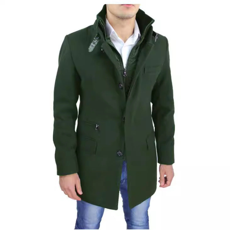 Herren stylischer und funktioneller Übergangs-Mantel mit abnehmbarer Innenjacke Aliams