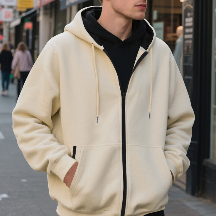 Herren Zip-Hoodie mit praktischen Taschen und atmungsaktiver Fleece-Innenausstattung Aliams