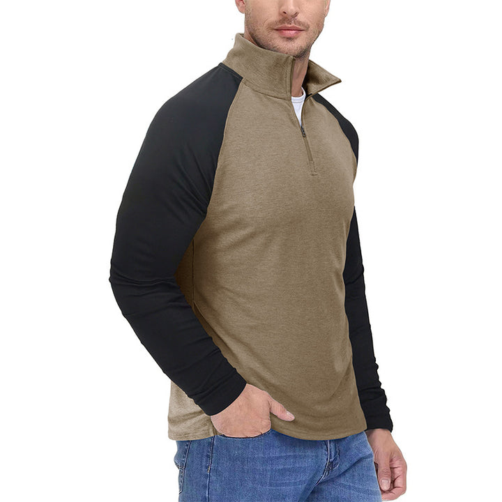 Herren Sportlicher Stehkragenpullover Aliams
