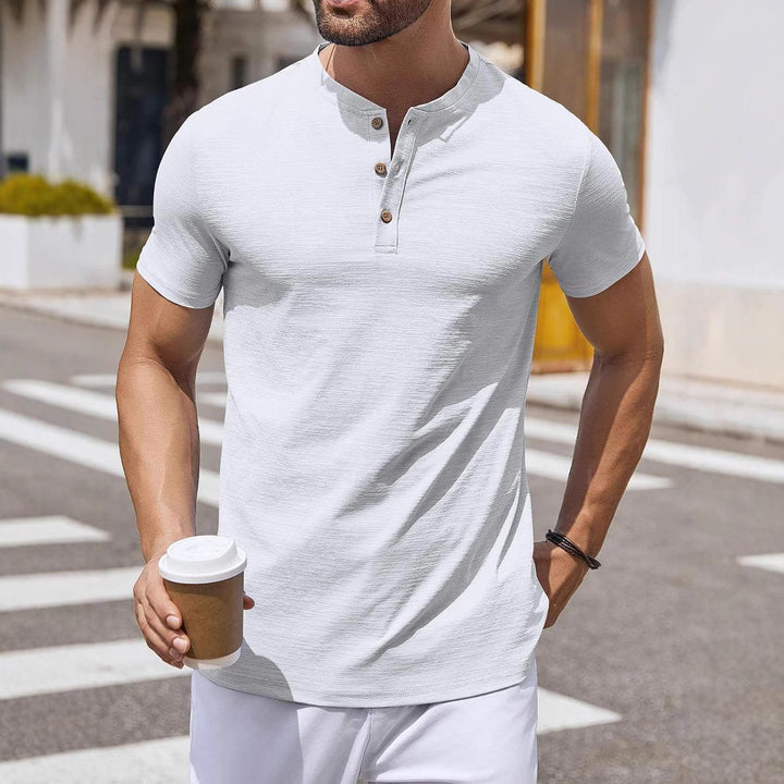 Herren T-Shirt mit Knopfleiste und zeitlosem Design Aliams