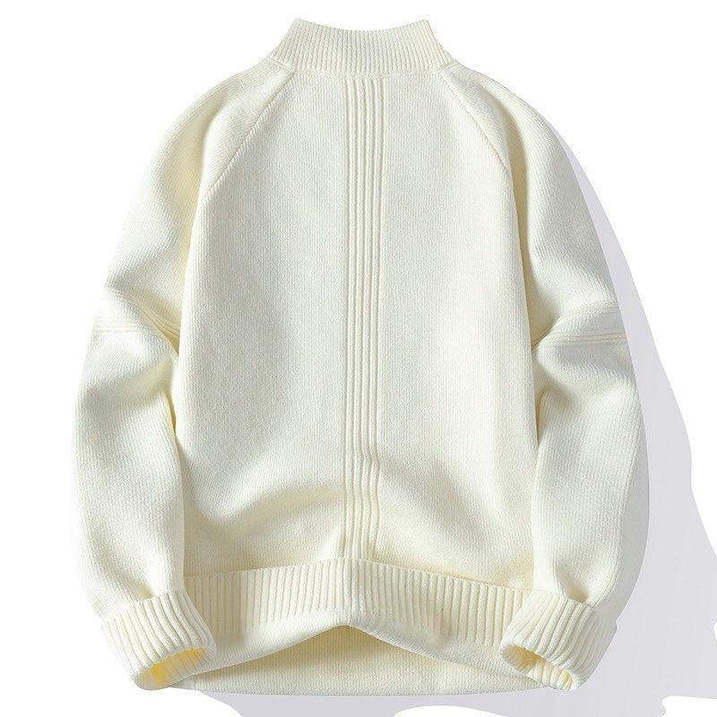 Herren Sportlicher Stehkragenpullover mit Reißverschluss und strukturiertem Design Aliams