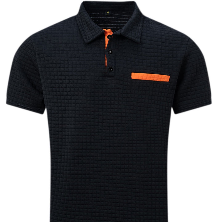 Herren strukturiertes Kurzarm-Polohemd mit modernem Design Aliams
