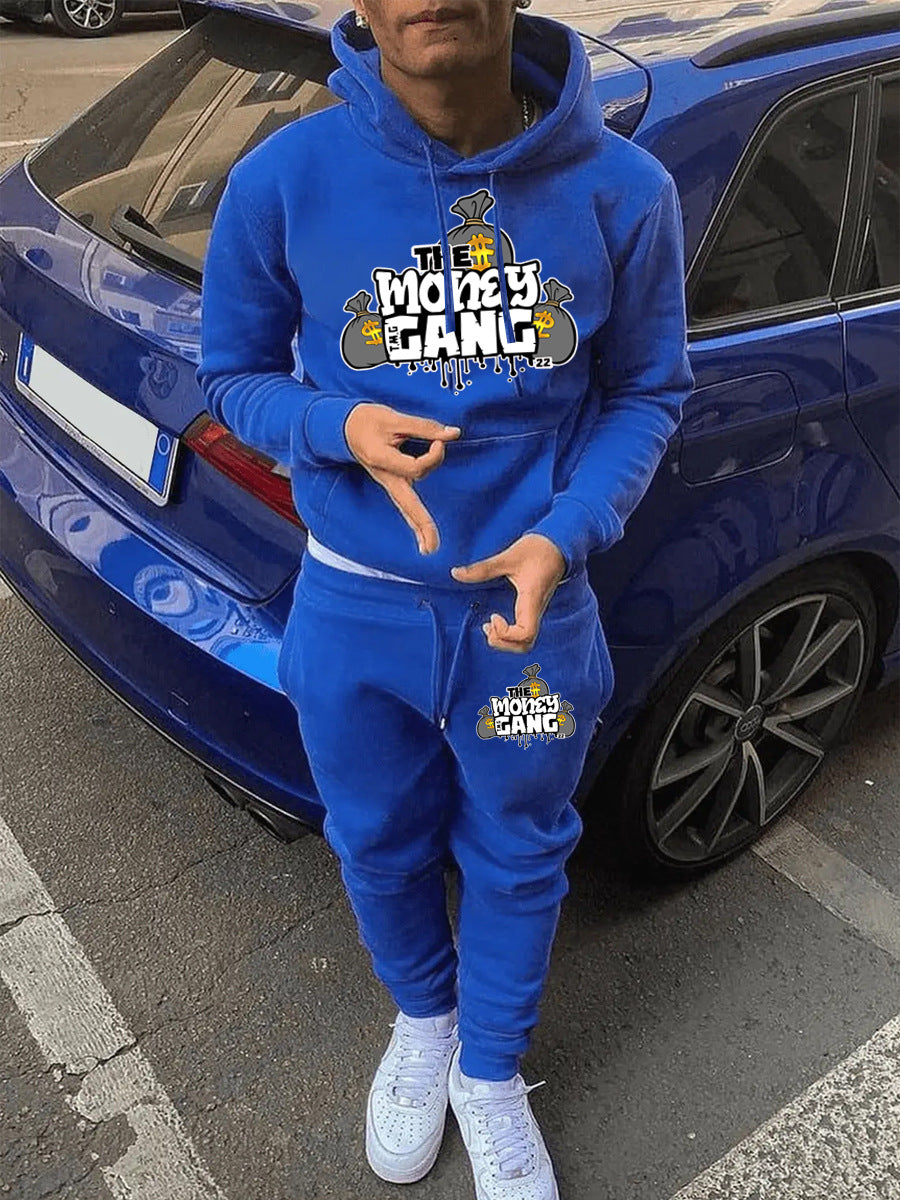 Herren Sportlicher Hoodie- und Jogginghose Set mit kreativem Grafikdruck Aliams