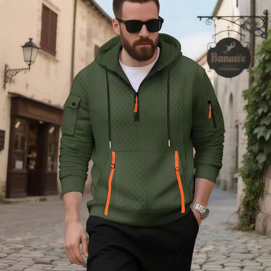 Herren stylischer Kapuzenpullover mit strukturiertem Design und praktischen Taschen Aliams