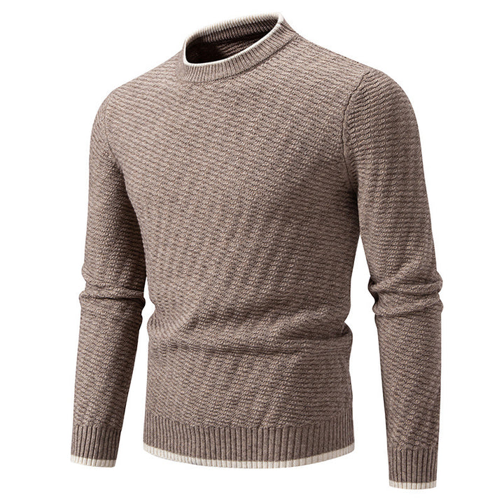 Herren strukturierter Pullover mit hochabschließendem Kragen Aliams