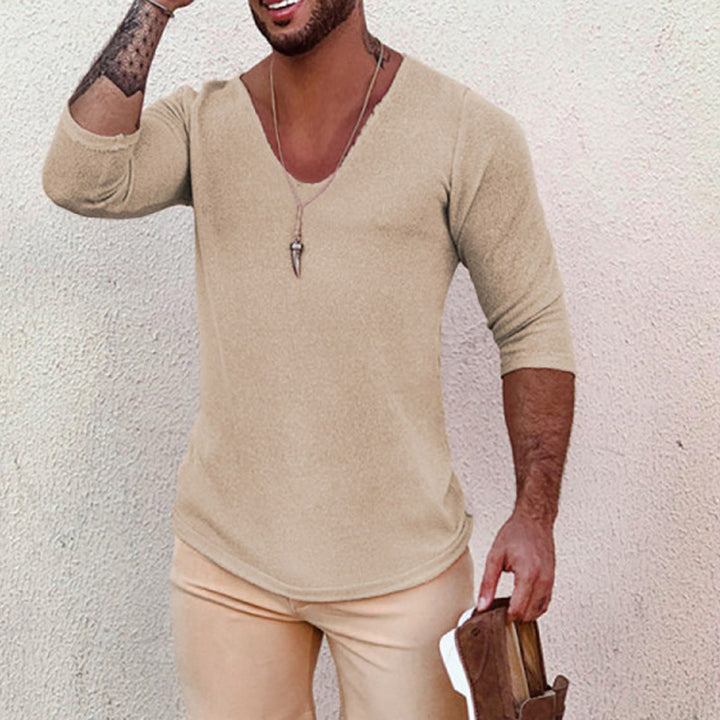 Herren V-Ausschnitt Shirt mit innovativem Strukturdesign Aliams