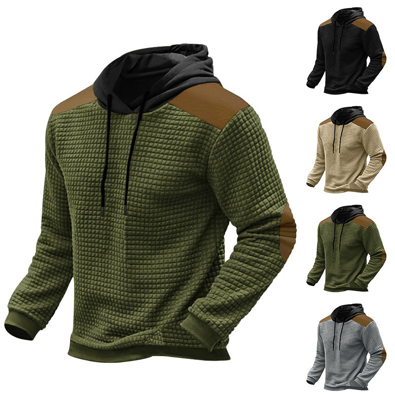 Herren strukturierter Kapuzenpullover mit Kontrastdetails Aliams