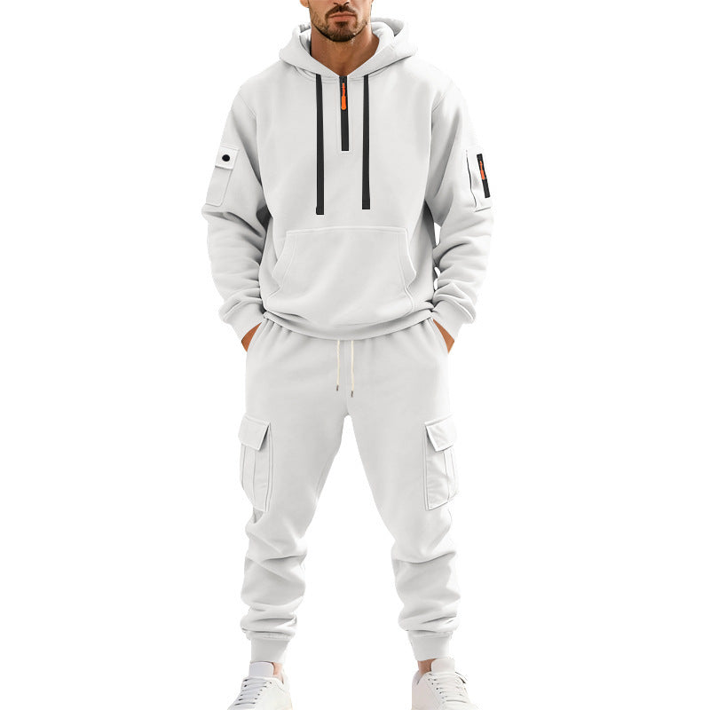 Herren stylischer Hoodie- und Cargo-Jogginganzug mit funktionalen Taschen Aliams