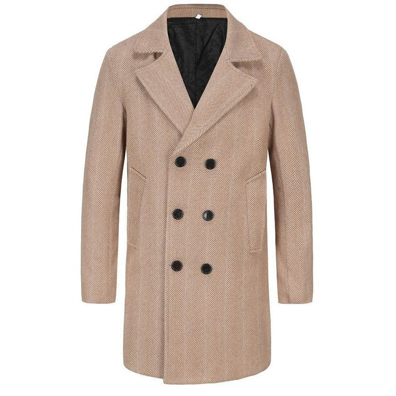 Herren zeitloser Dufflecoat mit elegantem Hahnentrittmuster Aliams