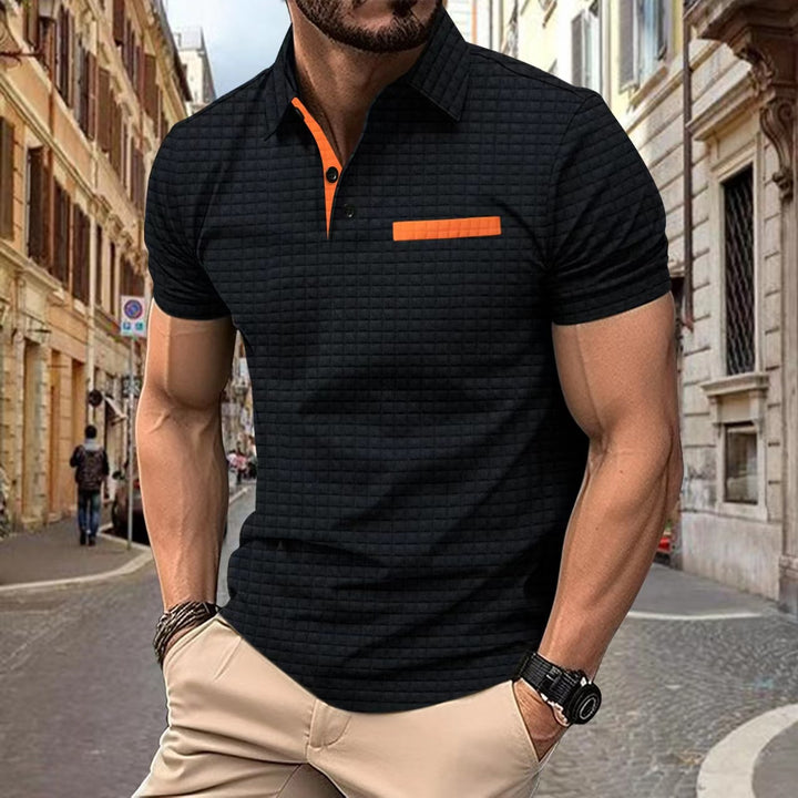 Herren strukturiertes Kurzarm-Polohemd mit modernem Design Aliams