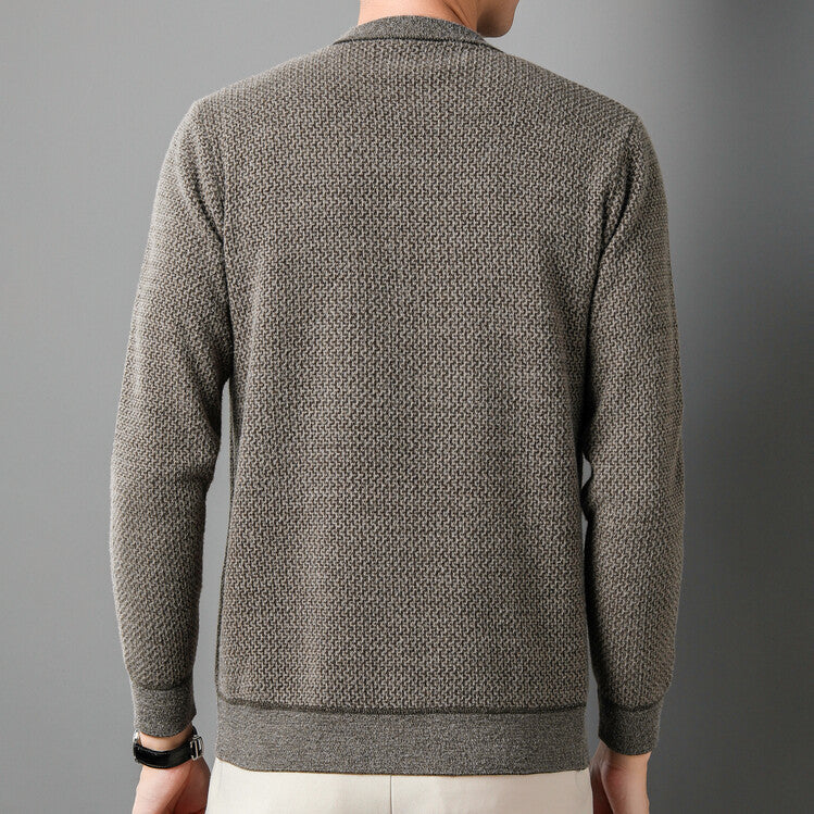 Herren Strukturierter Pullover mit Rundhalsausschnitt und hochwertiger Stricktextur Aliams