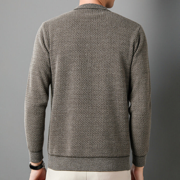 Herren Strukturierter Pullover mit Rundhalsausschnitt und hochwertiger Stricktextur Aliams