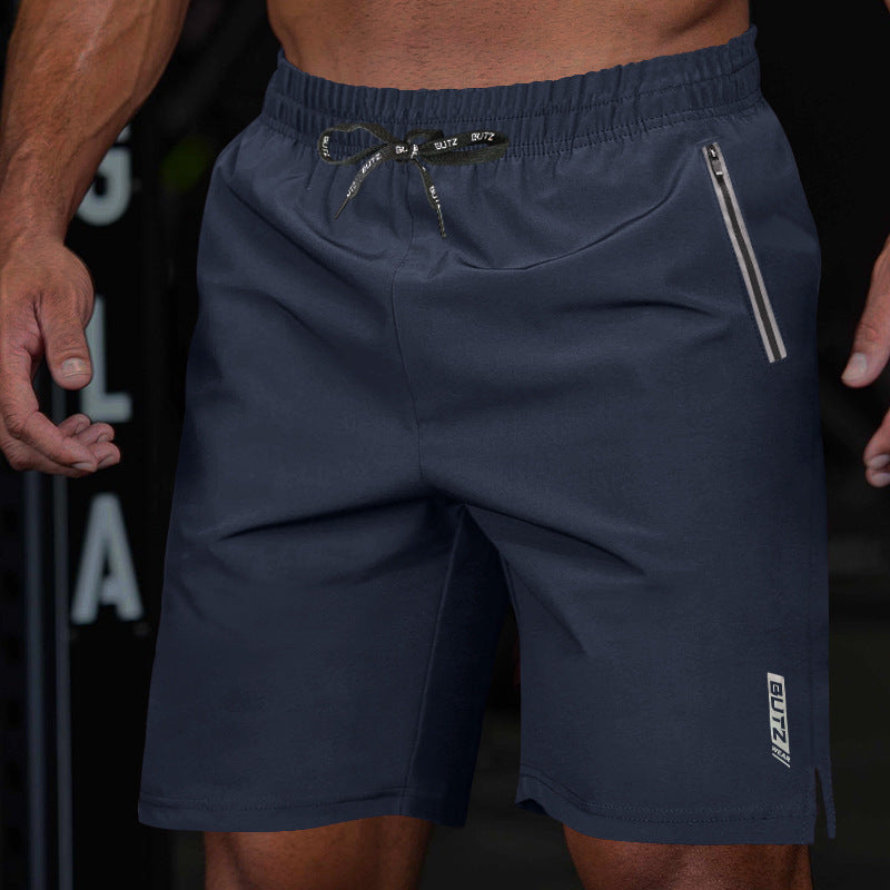 Herren Sportshorts mit seitlichen Reißverschlusstaschen und elastischem Bund Aliams
