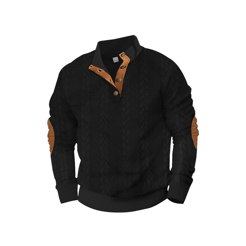 Herren Strickpullover mit klassischem Kragen und kontrastierenden Details Aliams