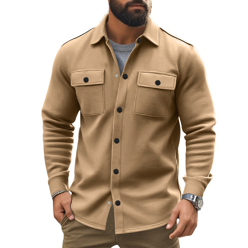 Herren strukturierte Arbeitsjacke mit praktischen Taschen Aliams