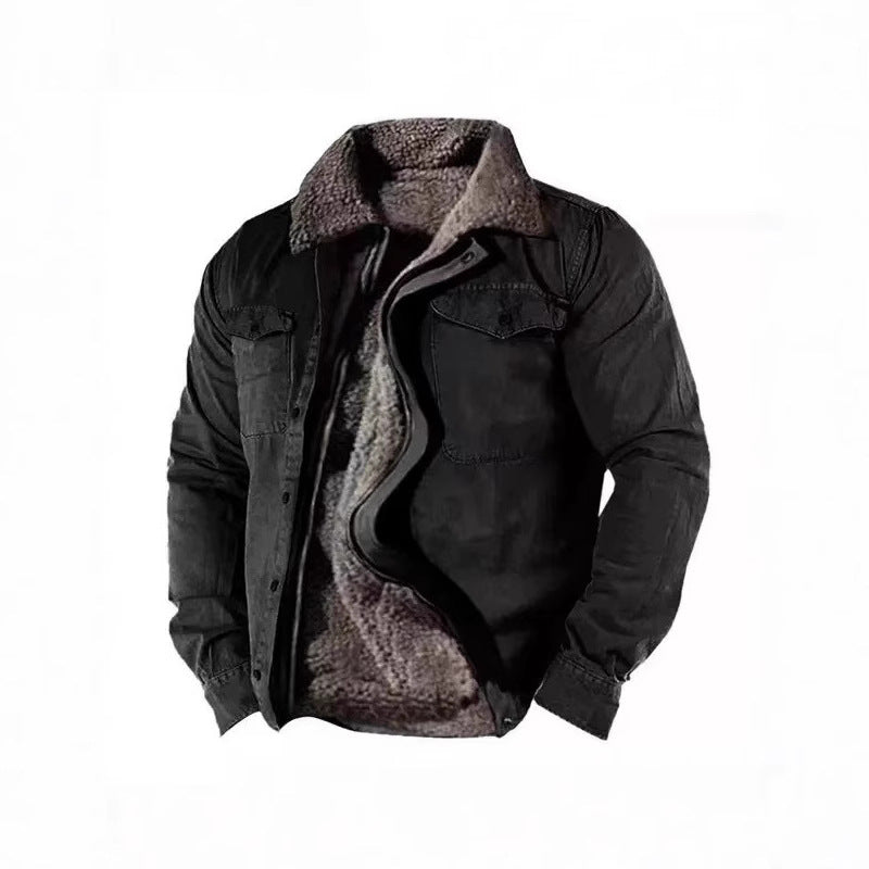 Herren Winterjacke mit warmem Kunstfellfutter und praktischem Knopfverschluss Aliams