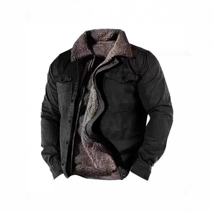 Herren Winterjacke mit warmem Kunstfellfutter und praktischem Knopfverschluss Aliams
