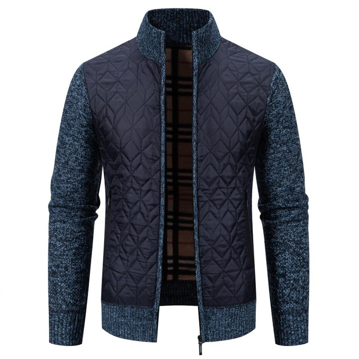 Herren Steppjacke mit hohem Kragen und eleganter Strickästhetik Aliams