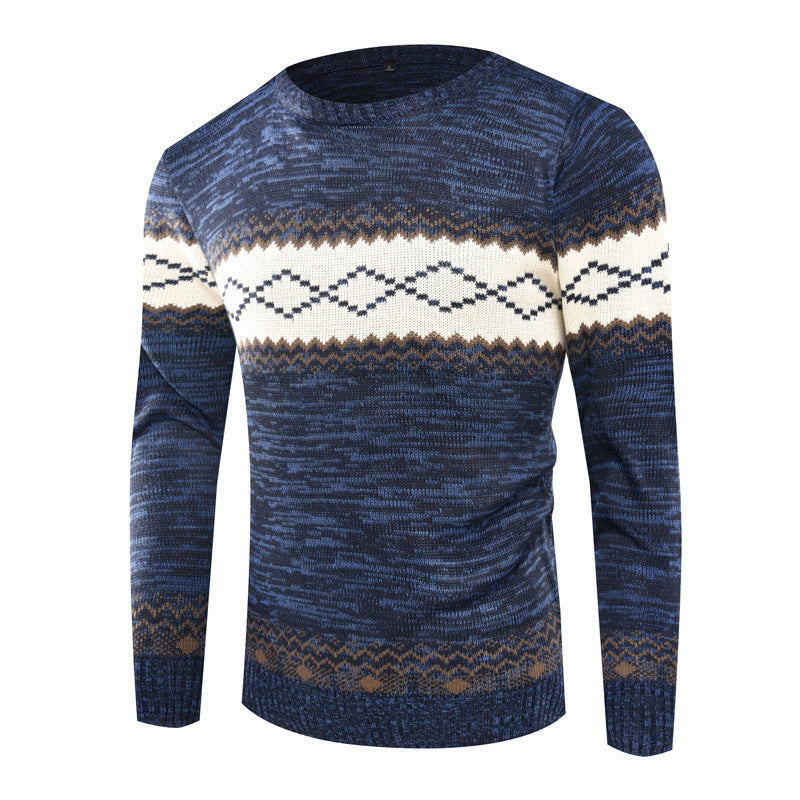 Herren Strickpullover mit modernem geometrischen Muster Aliams