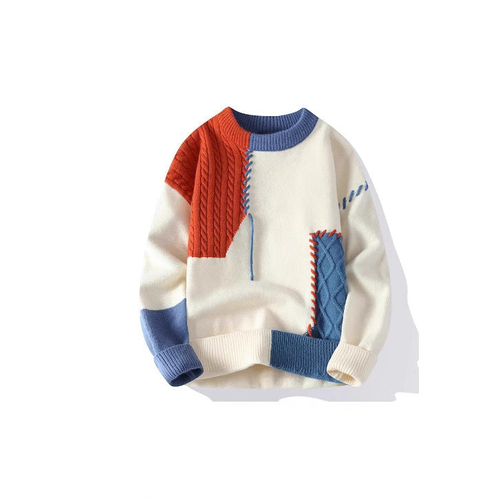 Herren Strickpullover mit kreativem Muster und strukturierten Akzenten Aliams