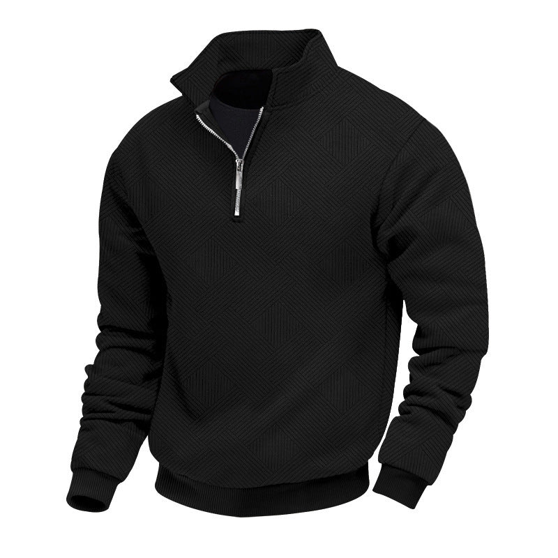 Herren Stehkragen Pullover mit strukturierter Textur Aliams