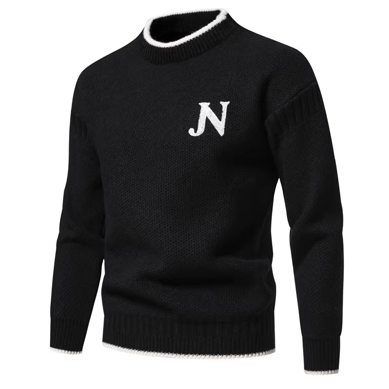 Herren Strukturierter Strickpullover mit Rundhalsausschnitt Aliams