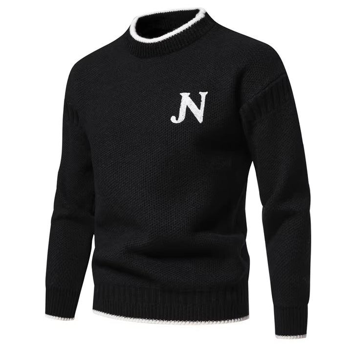 Herren Strukturierter Strickpullover mit Rundhalsausschnitt Aliams