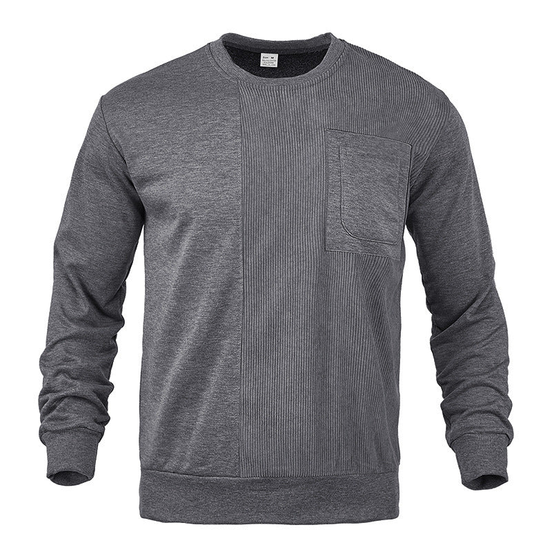 Herren Sweatshirt mit strukturierter Oberfläche und praktischer Brusttasche Aliams