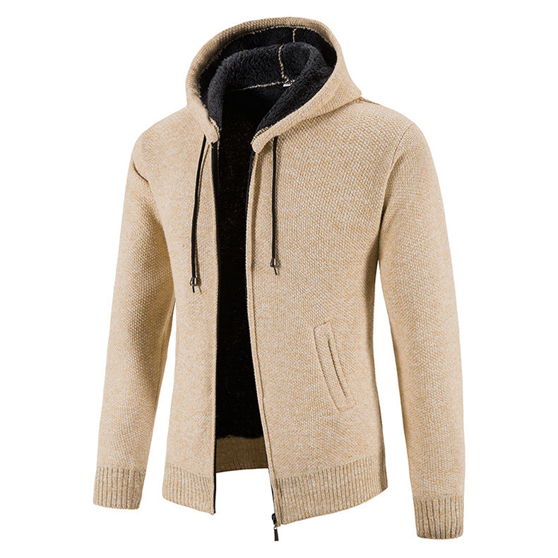 Herren Strickjacke mit moderner Kapuze und strukturiertem Design Aliams