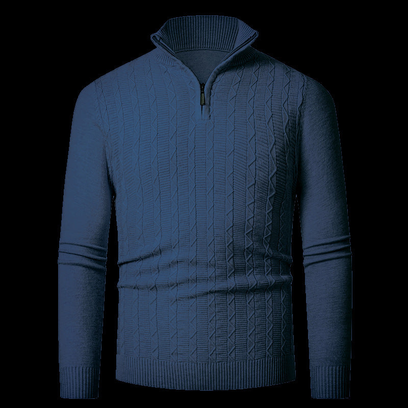 Herren Strickpullover mit modernem Kragen und Reißverschluss Aliams