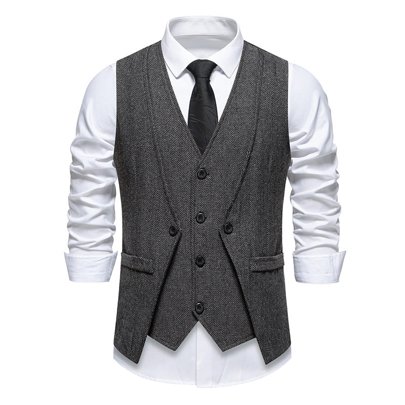 Herren elegante Weste mit feinem Strukturmuster Aliams