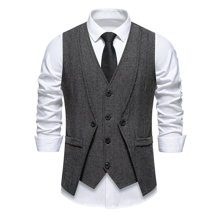 Herren elegante Weste mit feinem Strukturmuster Aliams