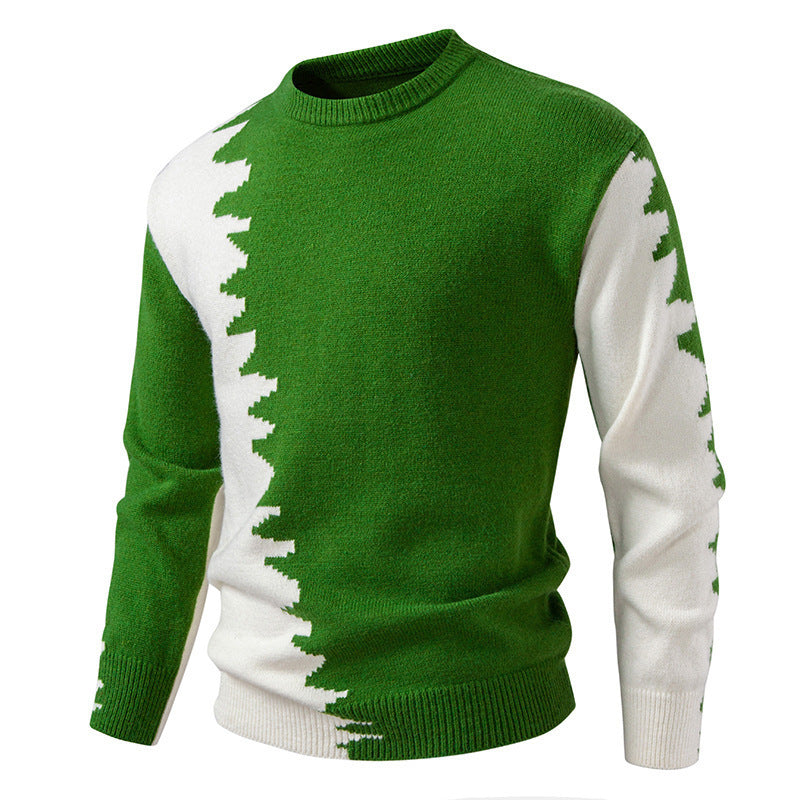 Herren Strickpullover mit kreativem Farbverlauf und klassischem Rundhalsausschnitt Aliams