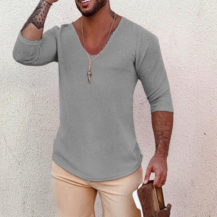 Herren V-Ausschnitt Shirt mit innovativem Strukturdesign Aliams