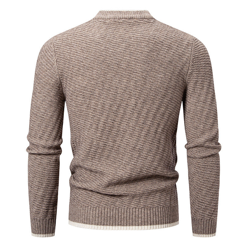 Herren strukturierter Pullover mit hochabschließendem Kragen Aliams
